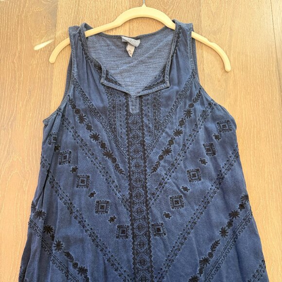 Knox Rose Navy Blue Aztec/Inca/Boho Sleeveless Tunic Women's Top XS - Picture 9 of 10